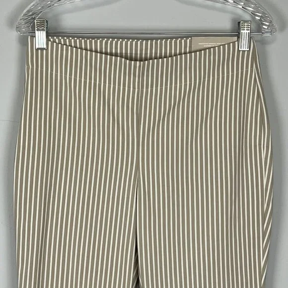 Chicos Womens So Slimming Brigitte Striped Button Ankle Pants Tan Neutral size 2 - Picture 7 of 15